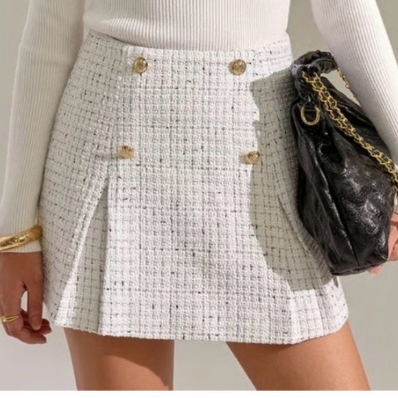 White Tweed Skirt - Picture 2 of 2